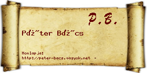 Péter Bács névjegykártya